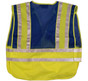 ERB BLUE Safety Vests ~ 3 pockets with Lime/Silver Reflective Stripes pic 1