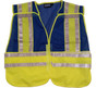 ERB BLUE Safety Vests ~ 3 pockets with Lime/Silver Reflective Stripes pic 4