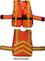 Chevron Safety Vests Orange Mesh with Lime Stripes Pic 3