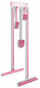 16 inch Utility / Sanitation Rack, (5) 2 inch Hooks - Pink