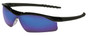 Crews Dallas Safety Glasses ~ Black Frame ~ Blue Diamond Mirror Lens