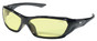 Crews Force Flex Safety Glasses ~ Black Frame - Amber Lens