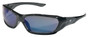 Crews Force Flex Safety Glasses ~ Black Frame - Blue Diamond Lens