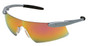 Crews Desperado Safety Glasses ~ Silver Frame - Fire Lens