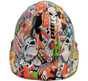Sticker Bomb Hyrdro Dipped Hard Hats ~ Front View