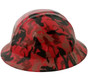 Camo Bootie Red Hydro Dipped Hard Hats ~ Left Side View