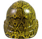 Snakeskin Yellow Hydro Dipped Hard Hats ~ Front View