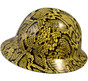 Snakeskin Yellow Hydro Dipped Full Brim Hard Hats ~ Side View