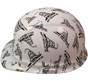 Don't Tread On Me White Hydro Dipped Cap Style Hard Hat ~ Left Side View
