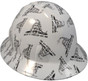 Don't Tread On Me White Hydro Dipped Hard Hats ~ Oblique View