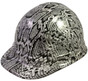 Snakeskin White Hydro Dipped Hard Hats ~ Oblique View