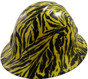 Hydro Dipped Full Brim Hard Hat Yellow Tiger Design ~ Oblique View