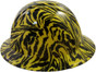 Hydro Dipped Full Brim Hard Hat Yellow Tiger Design ~ Left Side View