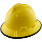 MSA V-Gard Full Brim Hard Hats with Fas-Trac Suspensions Yellow - with Protective Edge