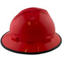 MSA V-Gard Full Brim Hard Hats with Fas-Trac Suspensions Red - with Protective Edge