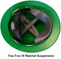 MSA V-Gard Full Brim Hard Hats with Fas-Trac Suspensions Green