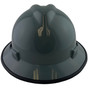 MSA V-Gard Full Brim Hard Hats with Fas-Trac Suspensions Gray - with Protective Edge