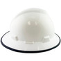 MSA V-Gard Full Brim Hard Hats with Staz-On Suspensions White - with Protective Edge