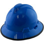 MSA V-Gard Full Brim Hard Hats with Staz-On Suspensions Blue - with Protective Edge