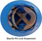 MSA V-Gard Full Brim Hard Hats with Staz-On Suspensions Blue