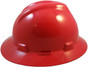MSA V-Gard Full Brim Hard Hats with Staz-On Suspensions Standard Red