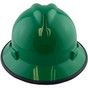 MSA V-Gard Full Brim Hard Hats with Staz-On Suspensions Green - with Protective Edge