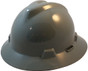 MSA V-Gard Full Brim Hard Hats with Staz-On Suspensions Gray