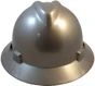 MSA V-Gard Full Brim Hard Hats with One-Touch Suspensions ~ Silver