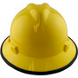 MSA V-Gard Full Brim Hard Hats with One-Touch Suspensions Yellow - with Protective Edge