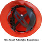 MSA V-Gard Full Brim Hard Hats with One-Touch Suspensions Standard Orange