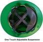 MSA V-Gard Full Brim Hard Hats with One-Touch Suspensions Green