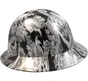 Tattoo Silver Hydro Dipped Full Brim Hard Hats ~ Left Side View