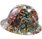 Sticker Bomb 4 Design Hydro Dipped Hard Hats Full Brim Style ~ Right Side View