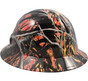 Wildfire Camo Hydro Dipped Full Brim Hard Hats ~ Left Side View