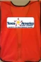 Imprinted Orange safety vests with multi color imprint Back