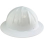 SkullBucket Aluminum Full Brim Hardhats with Ratchet Suspensions - White Left