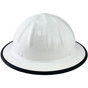 SkullBucket Aluminum Full Brim Hardhats with Ratchet Suspensions - White with Protective Edge
