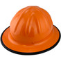 Skullbucket Aluminum Full Brim Hardhats ~ Orange with Protective Edge