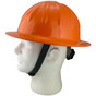 Skullbucket Aluminum Full Brim Hardhats ~ Orange Suspension with Chin Strap