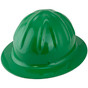 Skullbucket Aluminum Full Brim Hardhats ~ Green Oblique