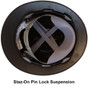 MSA V-Gard Full Brim Hard Hats with Staz-On Suspensions Black Suspension Detail