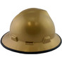 MSA V-Gard Full Brim Hard Hats with Staz-On Suspensions Gold - with Protective Edge