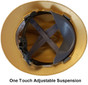 MSA V-Gard Full Brim Hard Hats with One-Touch Suspensions Gold