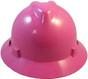 MSA V-Gard Full Brim Hard Hats with Fas-Trac Suspensions Hot Pink Front
