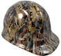 Oilfield Camo White Hydro Dipped Hard Hats ~ Oblique View