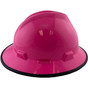 MSA V-Gard Full Brim Hard Hats with Staz On Suspensions Hot Pink - with Protective Edge