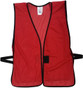 Brick Red Mesh Plain Safety Vest  pic 1