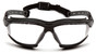 Pyramex Isotope Safety Glasses ~ Black Frame - H2 Max Clear Anti-Fog Lens Front