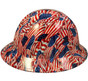 USA Wavy Flag Hydro Dipped Full Brim Hard Hats ~ Right Side View