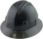 Carbon Fiber Design Hydro Dipped Hard Hats Full Brim Style ~ Oblique View
